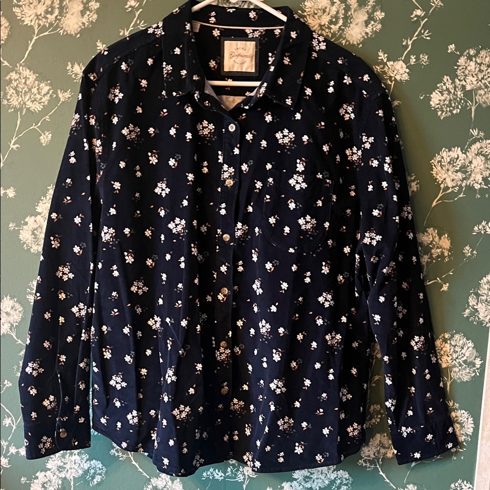 JACHS Girlfriend Navy Floral Shirt